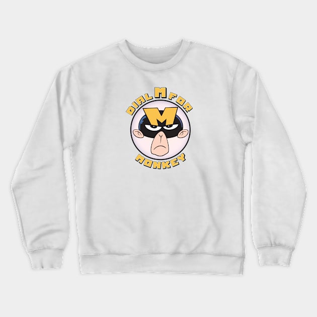 Dial M For Monkey Crewneck Sweatshirt by Print Stop Studio